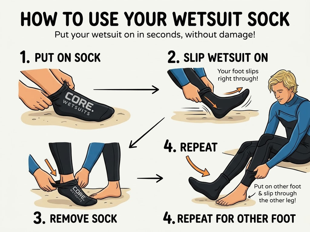 Easy on wetsuit sock